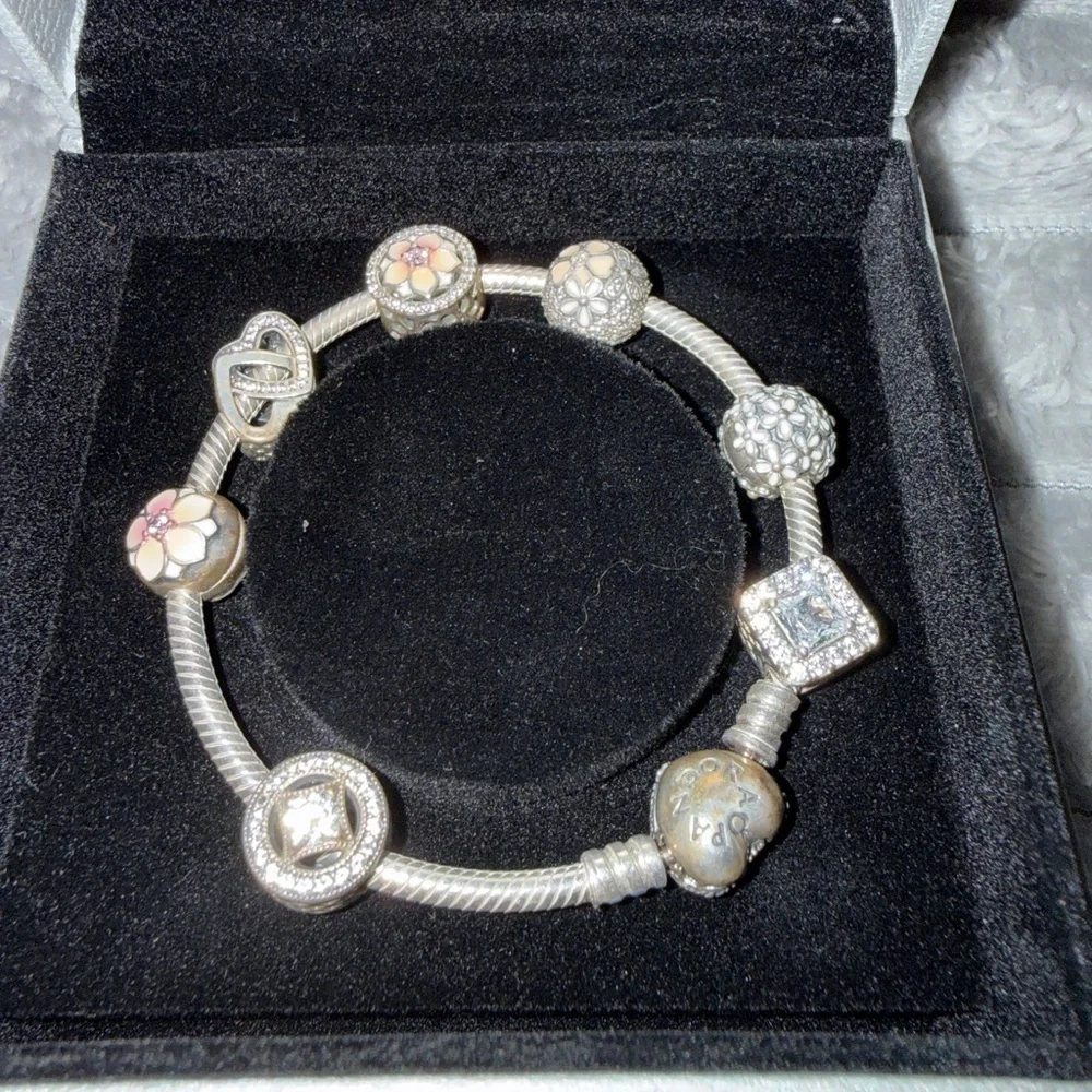 Pandora Silver Bracelet with Pink and Silver Charms Limited Edition - Picture 8 of 14